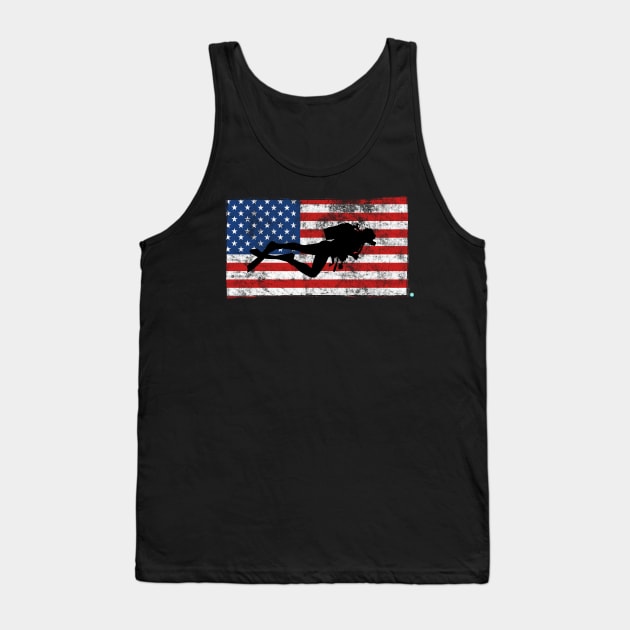 SCUBA DIVING: US Flag Scuba Diving Tank Top by woormle